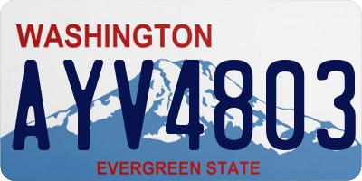 WA license plate AYV4803