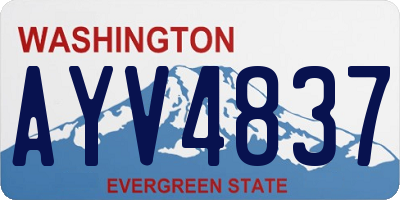 WA license plate AYV4837