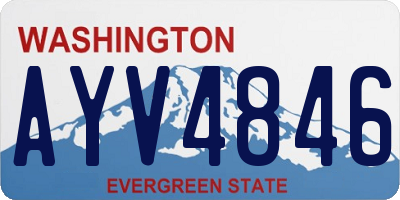 WA license plate AYV4846