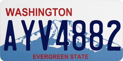 WA license plate AYV4882
