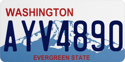 WA license plate AYV4890