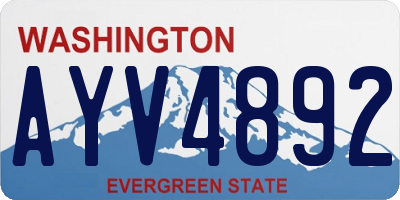 WA license plate AYV4892