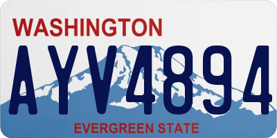 WA license plate AYV4894