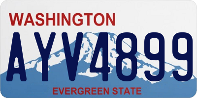 WA license plate AYV4899