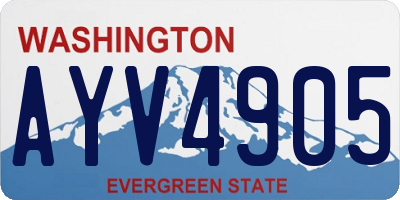 WA license plate AYV4905