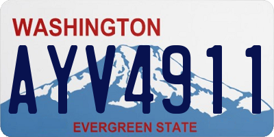 WA license plate AYV4911