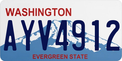 WA license plate AYV4912