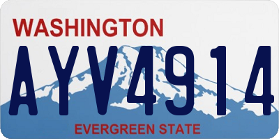 WA license plate AYV4914