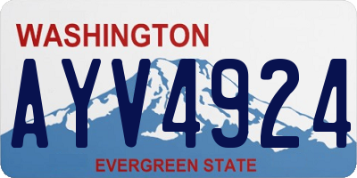 WA license plate AYV4924