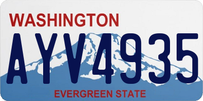 WA license plate AYV4935
