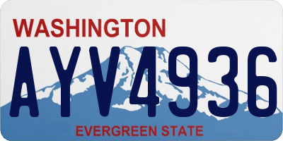 WA license plate AYV4936