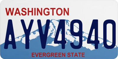 WA license plate AYV4940