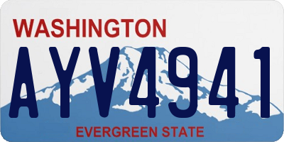 WA license plate AYV4941