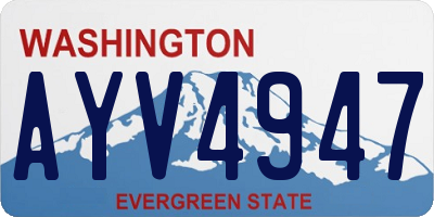 WA license plate AYV4947