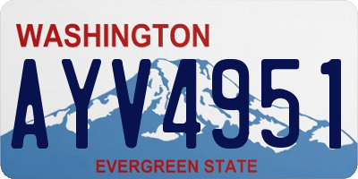 WA license plate AYV4951