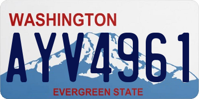 WA license plate AYV4961