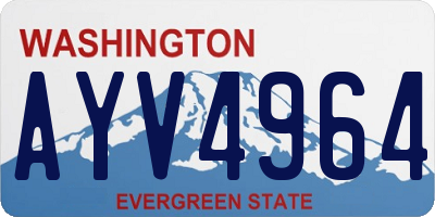 WA license plate AYV4964