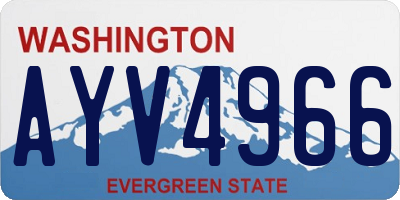 WA license plate AYV4966