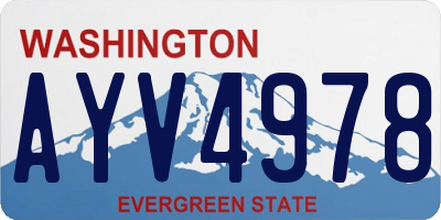 WA license plate AYV4978