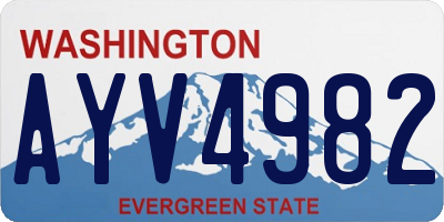 WA license plate AYV4982