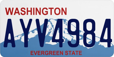WA license plate AYV4984