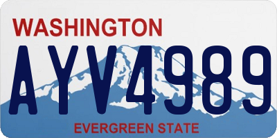 WA license plate AYV4989