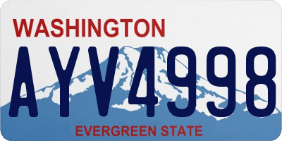 WA license plate AYV4998