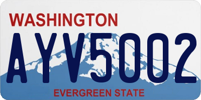 WA license plate AYV5002