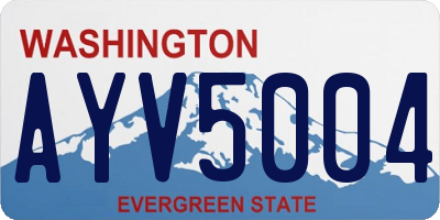 WA license plate AYV5004