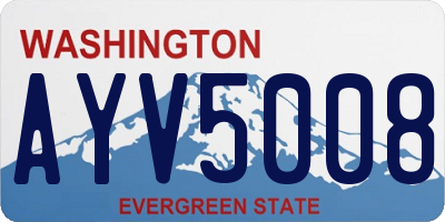WA license plate AYV5008