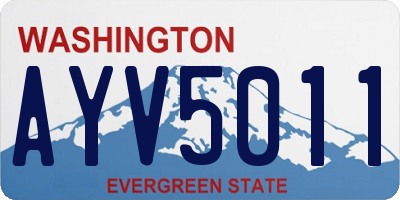 WA license plate AYV5011