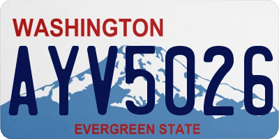 WA license plate AYV5026