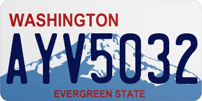 WA license plate AYV5032