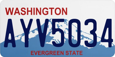 WA license plate AYV5034