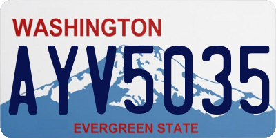 WA license plate AYV5035