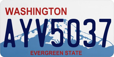 WA license plate AYV5037