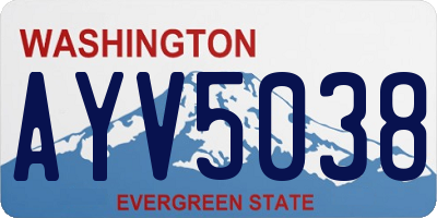 WA license plate AYV5038