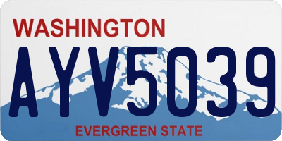WA license plate AYV5039