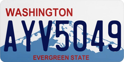 WA license plate AYV5049