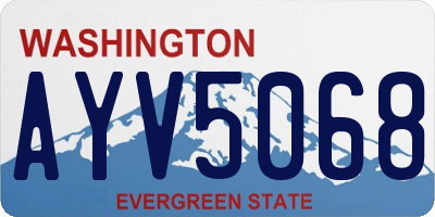 WA license plate AYV5068
