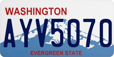 WA license plate AYV5070