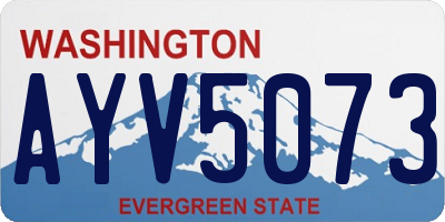 WA license plate AYV5073