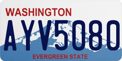 WA license plate AYV5080