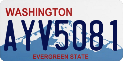 WA license plate AYV5081