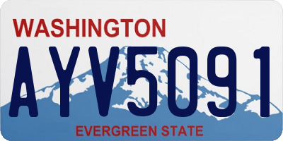 WA license plate AYV5091
