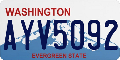 WA license plate AYV5092