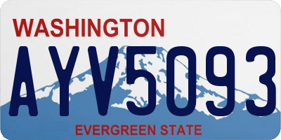 WA license plate AYV5093