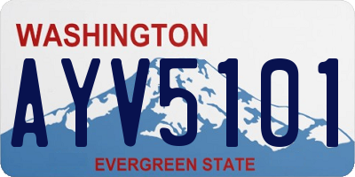 WA license plate AYV5101