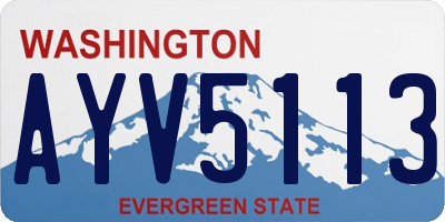 WA license plate AYV5113