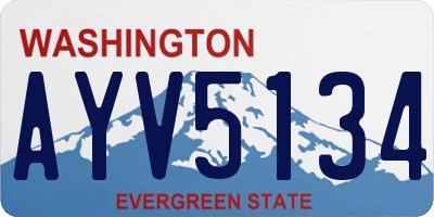 WA license plate AYV5134